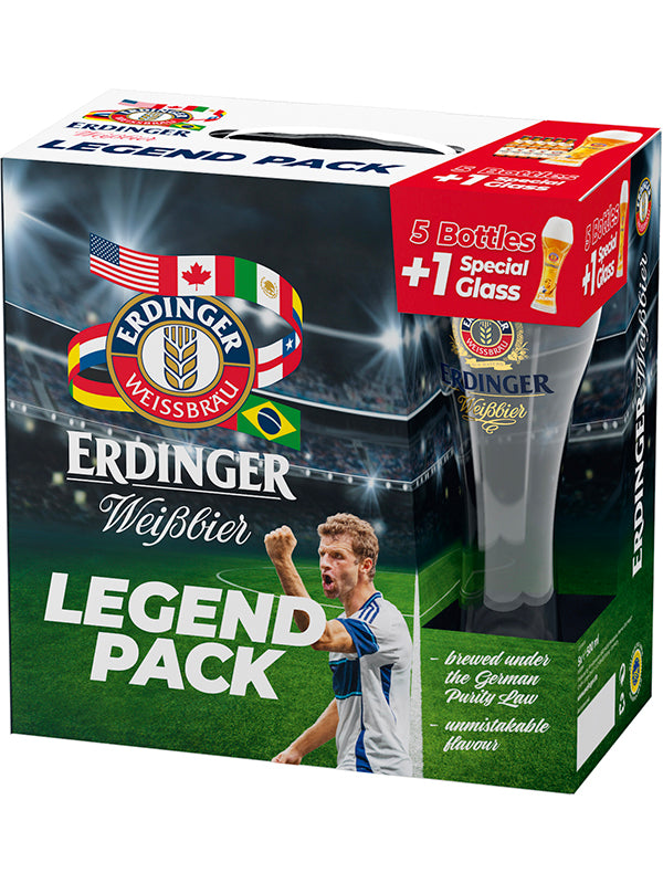 ERDINGER LEGEND PACK (5BOTTLES OF WEISSBIER WHEAT BEER WITH GLASS)