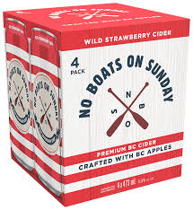 NO BOATS ON SUNDAY WILD STRAWBERRY CIDER 4PK